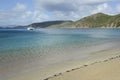 White Bay with a catamaran at anchor, Peter Island, BVI