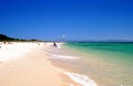 White beach, blue sky and clear sea on vacation Royalty Free Stock Photo