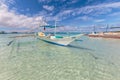 Bunka boat at white beach Royalty Free Stock Photo