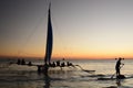 Sailing boat sunset tour. White beach. Boracay Island. Western Visayas. Philippines Royalty Free Stock Photo