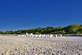 White beach chairs at the baltic sea