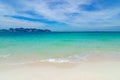 White beach on a clear blue sky, blue sea Royalty Free Stock Photo