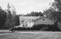 A white beach house in Finland shot with analogue film photography Royalty Free Stock Photo