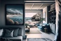 White beach house interior. Grotto Bay, South Africa Royalty Free Stock Photo