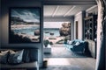 White beach house interior. Grotto Bay, South Africa Royalty Free Stock Photo