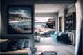 White beach house interior. Grotto Bay, South Africa Royalty Free Stock Photo