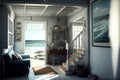 White beach house interior. Grotto Bay, South Africa Royalty Free Stock Photo