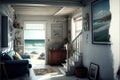 White beach house interior. Grotto Bay, South Africa Royalty Free Stock Photo