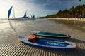 White Beach during low tide. Boracay. Malay. Aklan. Western Visayas. Philippines Royalty Free Stock Photo