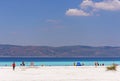 White beach near Salda Lake Salda Golu in Burdur of Turkey. It