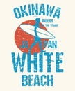 White Beach, Okinawa, Japan - surfer sticker, stamp or t-shirt design