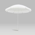 White beach umbrella on a gray background, mockup template for design