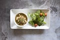 White Bean Chicken Chili with a Salad Royalty Free Stock Photo