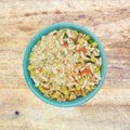 White bean dry soup mix in a bowl top view Royalty Free Stock Photo