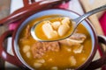 White beans and pork meat stew Royalty Free Stock Photo