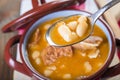 White beans and pork meat stew Royalty Free Stock Photo