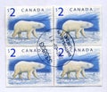 White bear on canadian stamps