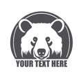 White bear logo minimalistic simple icon vector