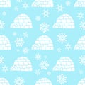White bear seamless pattern with snowflakes white and blue Royalty Free Stock Photo