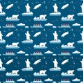 White bear seamless pattern Royalty Free Stock Photo
