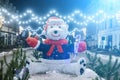 White bear statue as christmass decoration Royalty Free Stock Photo