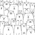 White bears family, seamless pattern for your design