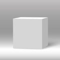 White beautiful realistic 3d cube vector on shaded background