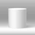 White beautiful realistic 3d cylinder vector on shaded background