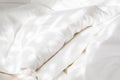 White bed background. Abstract textile white background, copy space