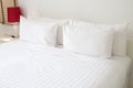 White bed sheets and pillows