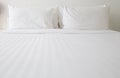 White bed sheets and pillows Royalty Free Stock Photo