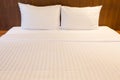 White bed sheets and pillows Royalty Free Stock Photo