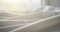 White Bed Sheets with Soft Wrinkles and Sunlight Royalty Free Stock Photo