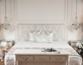 White bed in spa hotel Royalty Free Stock Photo