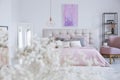 White bedhead of double bed Royalty Free Stock Photo