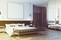 White bedroom interior, poster side toned Royalty Free Stock Photo