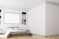 White bedroom interior, poster, wall Royalty Free Stock Photo