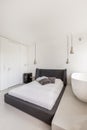 White bedroom with simple bed