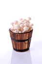 White beech mushrooms, Shimeji mushroomin a basket, Edible mushroom Royalty Free Stock Photo