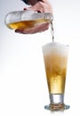 White beer bottle and glass Royalty Free Stock Photo