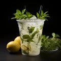 Refreshing Vodka Tonic Mockup With Fresh Mint And Lemon