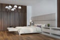 White and beige bedroom, side