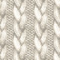 White beige gray realistic knitted seamless pattern. Watercolor hand paint cozy warm knit texture