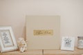 White and beige wedding book or album.