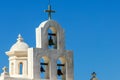 White bell tower of Mission San Xavier del Bac