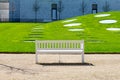 White Bench in the park. Royalty Free Stock Photo