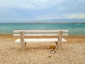 White Bench with Seaview Royalty Free Stock Photo