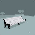 White bench vector image