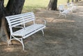 White benches Royalty Free Stock Photo