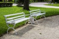 White benchs